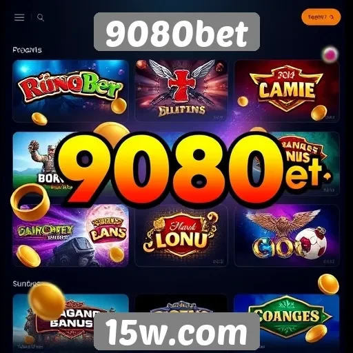 Variedade de jogos disponíveis na plataforma 9080bet